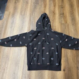 Black Hoodie with Patterned Design